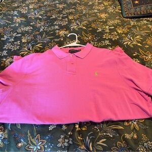 Ralph Lauren Bright Pink Polo with Green Logo